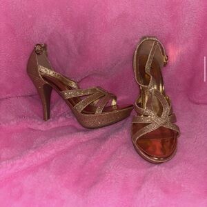 Elegant Gold Strappy Heels